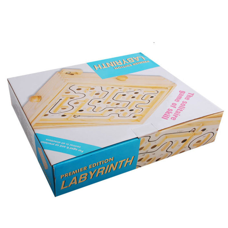 36 Levels Large Number 2 Wooden Table Maze Game
