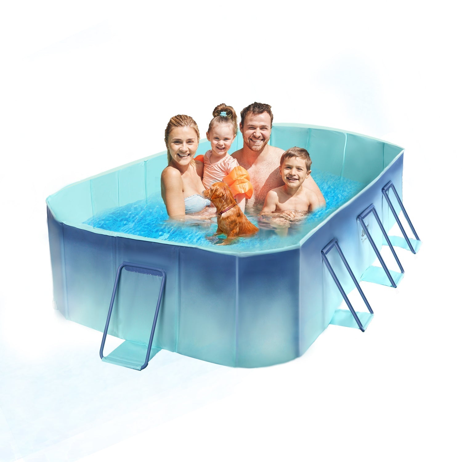 Non-inflatable Folding Kiddie Pool Collapsible Family Pool for Outdoor Backyard