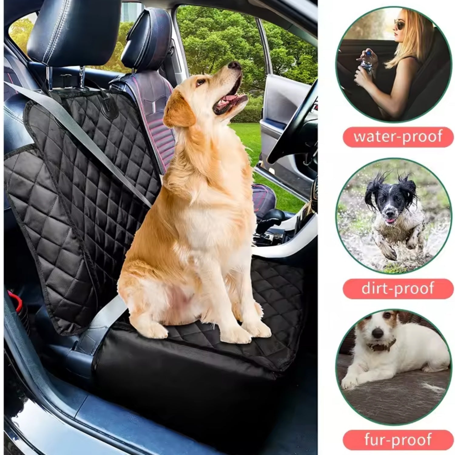 DOg Car Seat Cover Waterproof Pet Front Seat Cover