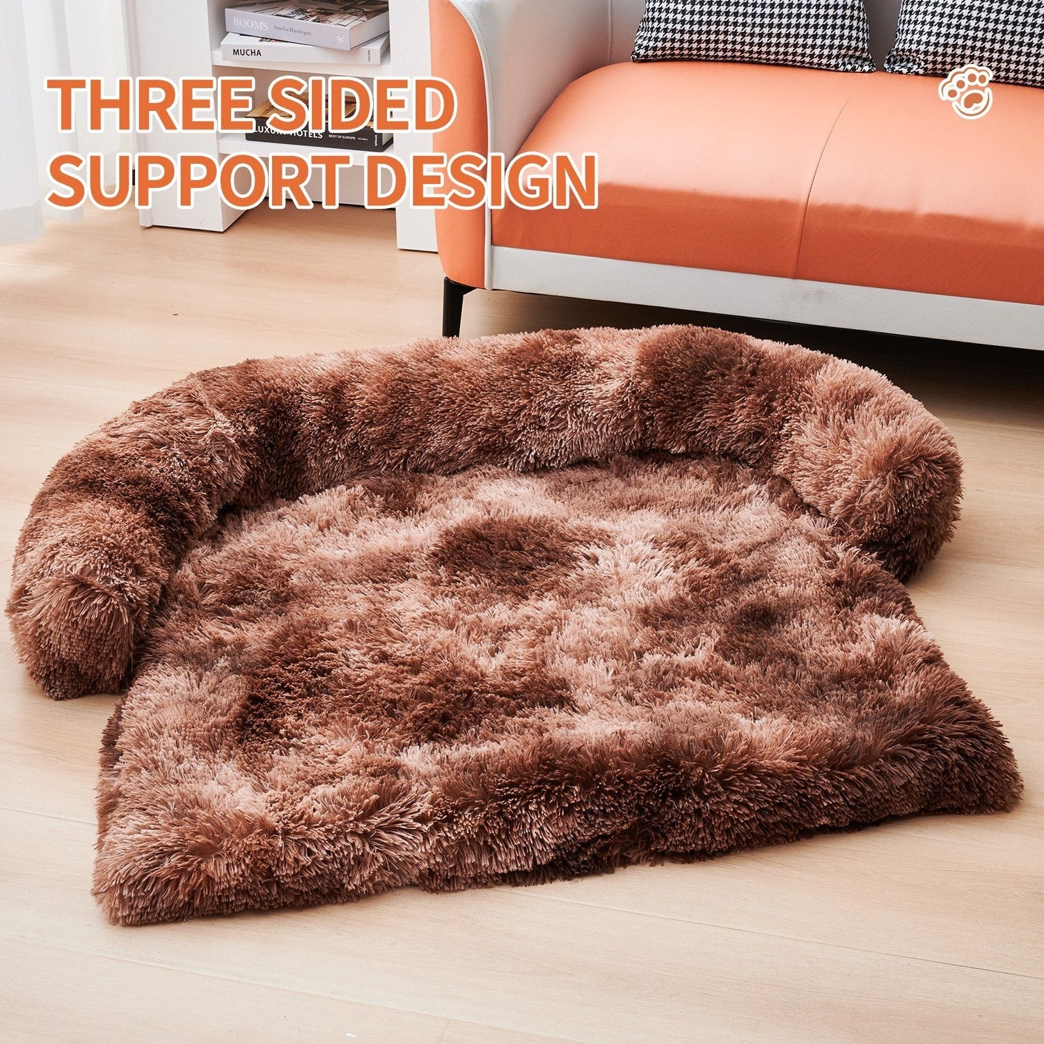 Calming Dog Bed Fluffy Plush Dog Mat For Furniture Protector