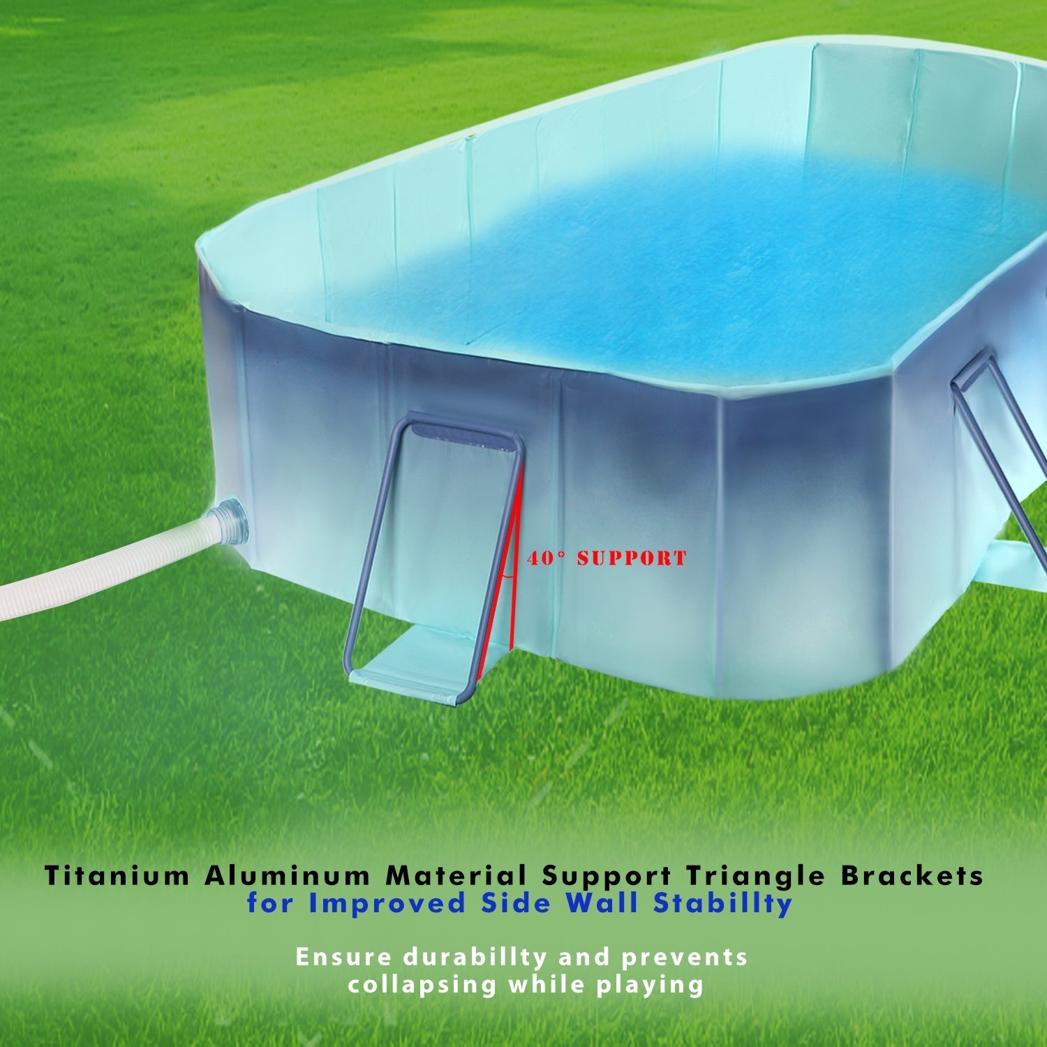 Non-inflatable Folding Kiddie Pool Collapsible Family Pool for Outdoor Backyard