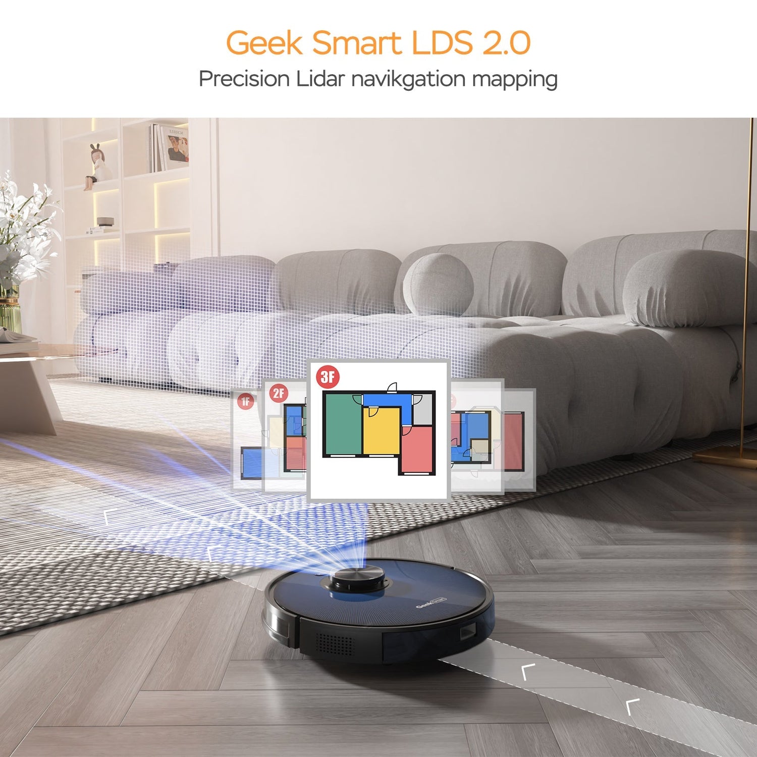 Geek Smart L7 Robot Vacuum Cleaner And Mop, LDS Navigation