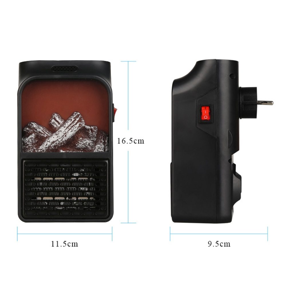 Mini Electric Fireplace Heater Electric Heater with Log Flame