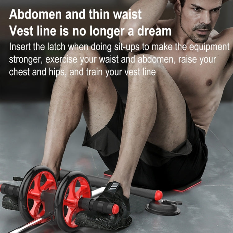 Household Suction Cup Style Multifunctional Silent Abdominal Wheel Rowing Machine Sit-up Device (Pink + White)