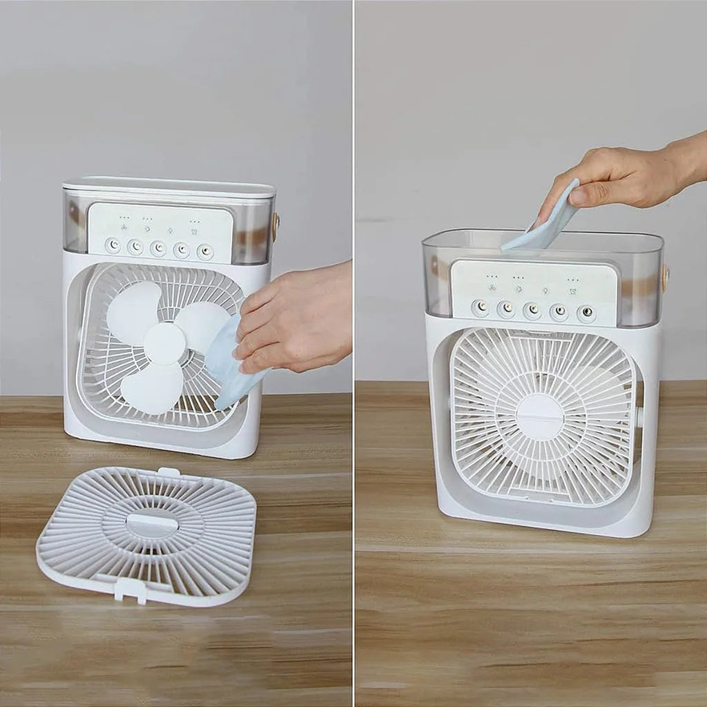 Portable Fan Lighting Humidifier USB Desk Air Conditioner