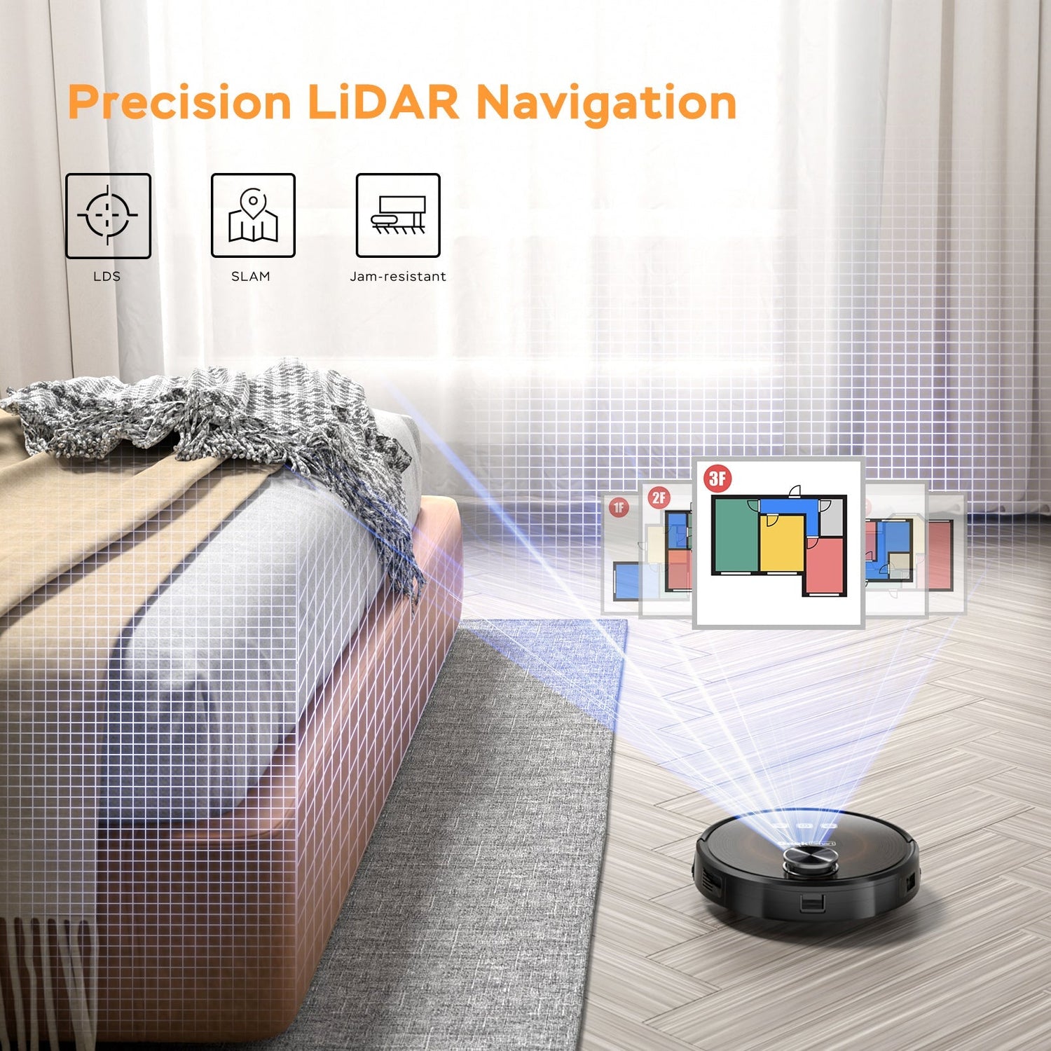 Geek Smart L8 Robot Vacuum Cleaner And Mop, LDS Navigation,