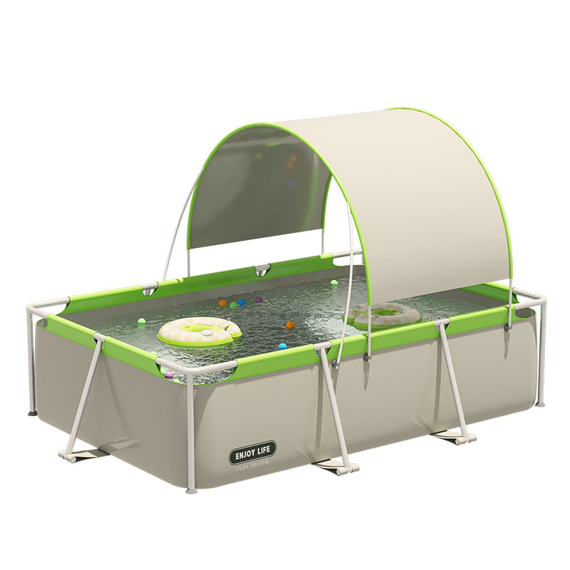 Large Rectangular Swimming Pool with Awning