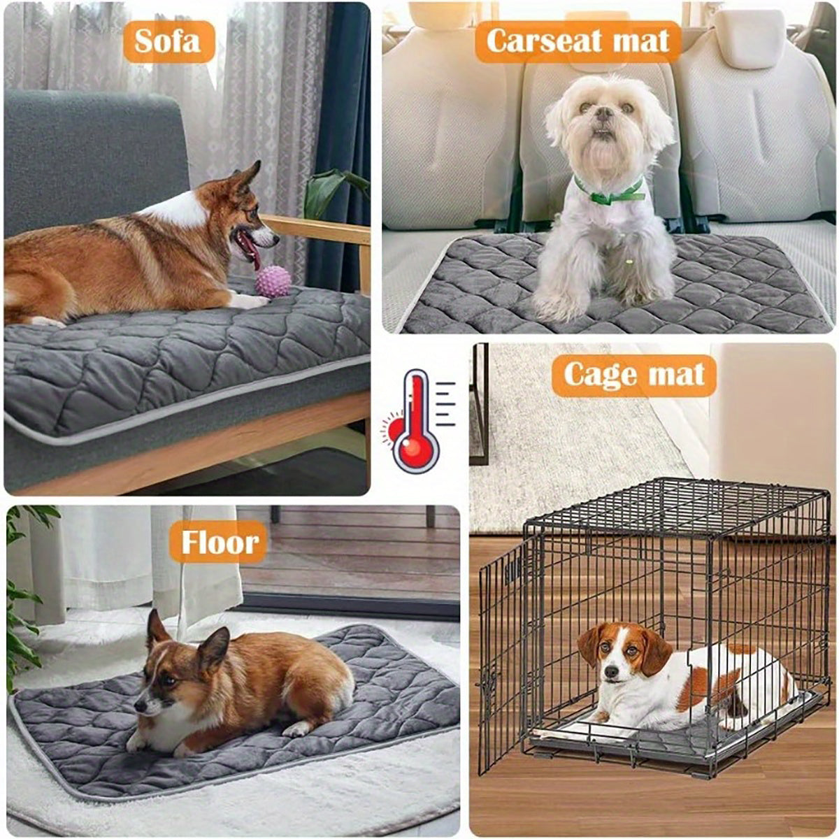 Dog Cat Bed Cat Dog Non-Slip Mat Extra Warm Thermal Pet Pad